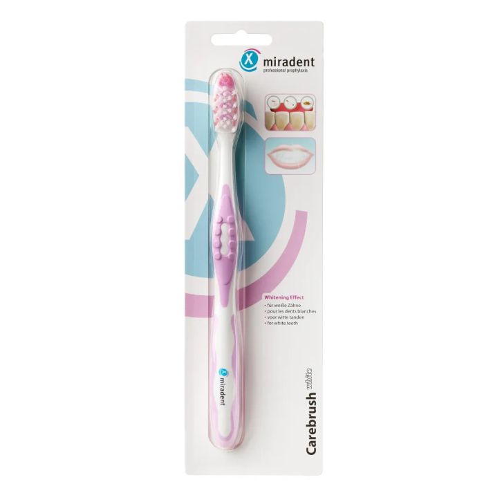 Зубна щітка Miradent Carebrush White відбілююча рожева