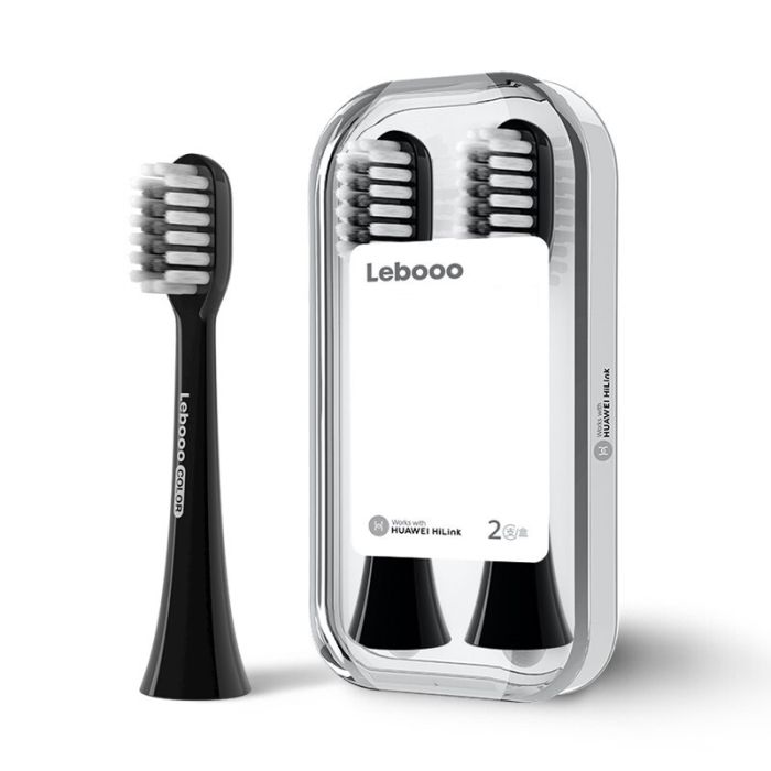 Змінні насадки для звукової зубної щітки Lebooo Color Sensitive Black 2 шт чорні