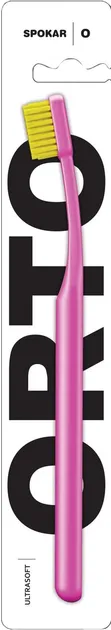 Зубна щітка Spokar Ортодонтична з U-подібним вирізом (8593534342002_Рожево-жовта)