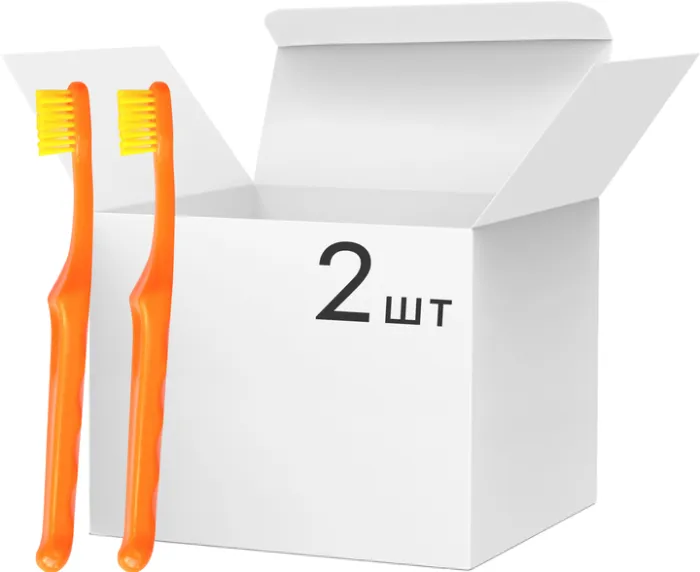 Набір екстрам'яких зубних щіток Spokar D Оранжево-жовтий 2 шт (8593534340497_оранжево_желтая)