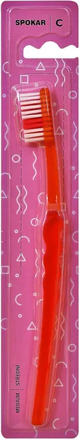 Зубна щітка Spokar C середня жорсткість Червона (8593534340619-red)