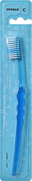 Зубна щітка Spokar C м'яка Синя (8593534340602-blue)