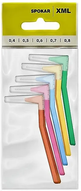 Набір міжзубних йоржиків Spokar XML Mix №0.4/0.5/0.6/0.7/0.8 5 шт (8593534342309)