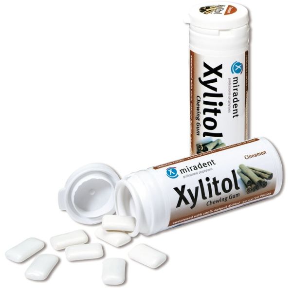 Жувальна гумка із ксилітолом Miradent Xylitol chewing gum Кориця 30 шт