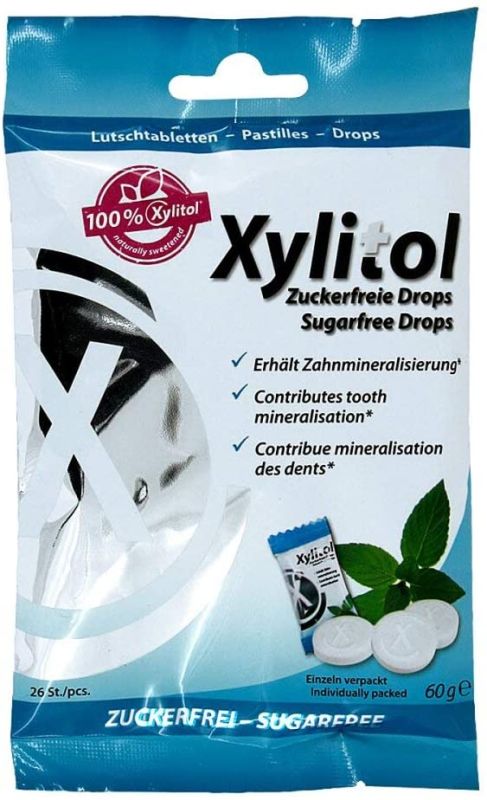 Льодяники з ксилітом Miradent Xylitol Drops М'ята 60 г 26 шт
