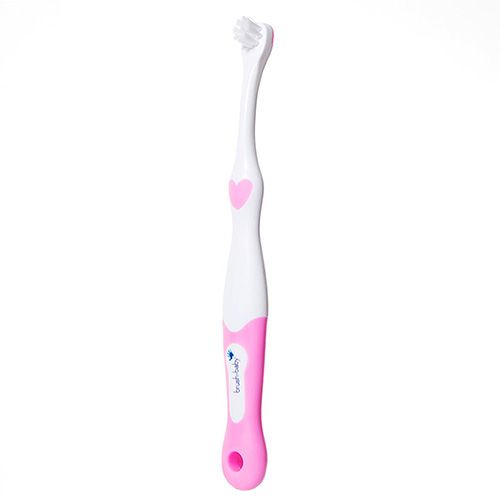 Дитяча зубна щітка Brush-Baby FirstBrush від 0 до 18 місяців рожева 2 шт