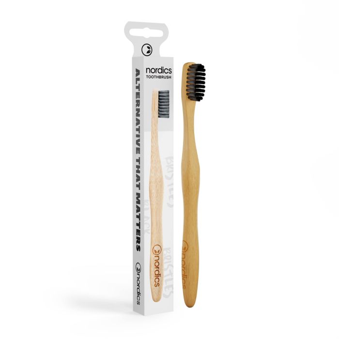 екологічна зубна щітка Nordics з бамбука Moso, чорна
