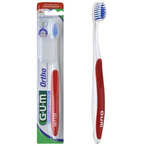 Зубна щітка GUM Ortho Ортодонтична червона