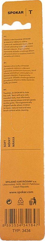 Дитяча зубна щітка Spokar Tommy М'яка Помаранчева (8593534341647_оранжевая)