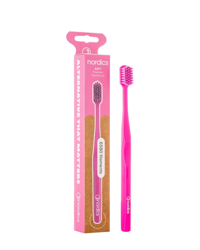 Преміум зубна щітка Nordics 6580 Soft, рожева