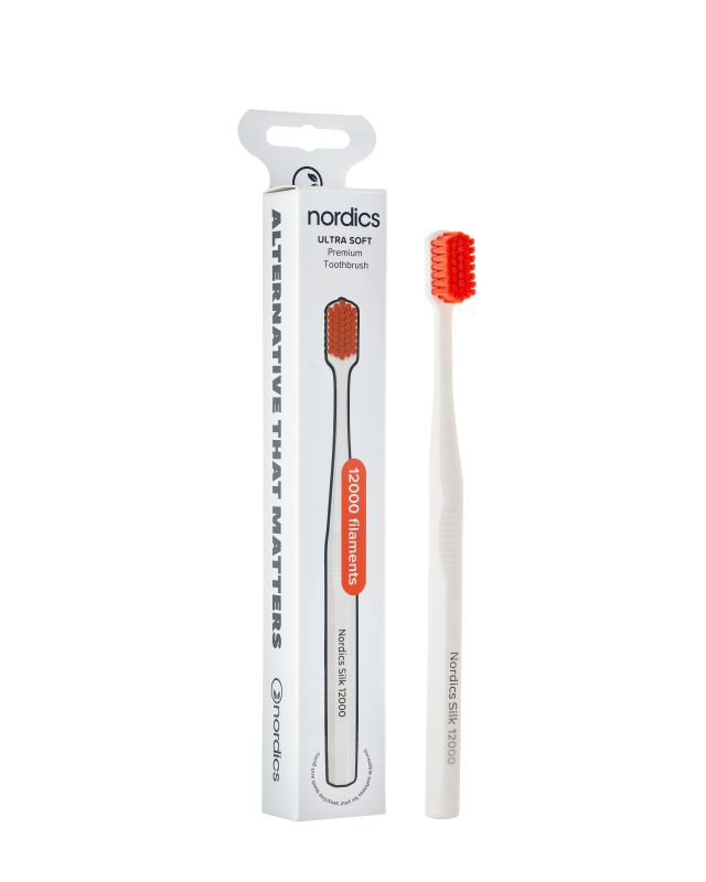 Преміальна щітка для чутливих зубів Nordics SILK 12000 Ultra Soft, біла