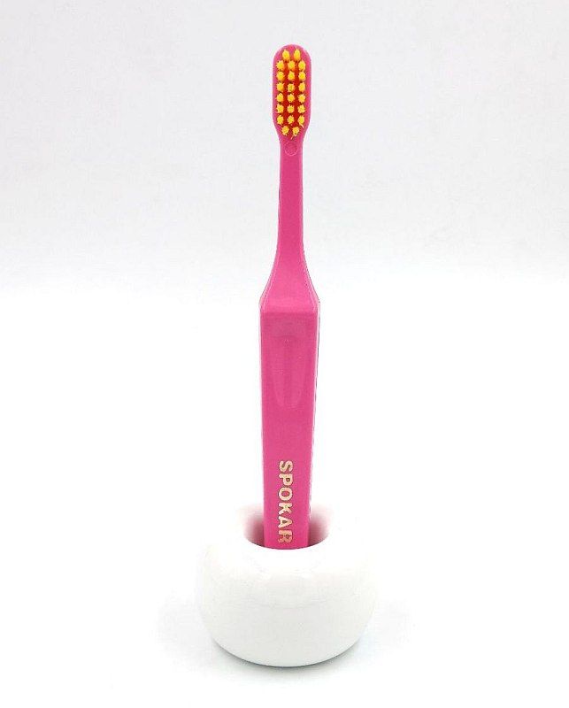 Набір екстрам'яких зубних щіток Spokar D Рожево-жовтий 2 шт (8593534340497_розово_желтая)