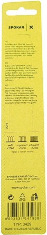 Зубна щітка Spokar X М'яка (8593534341968_Сіро-жовта)