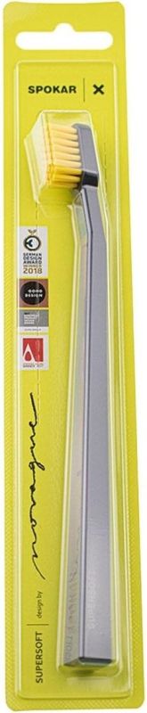 Зубна щітка Spokar X Суперм'яка (8593534341951_Сіро-жовта)