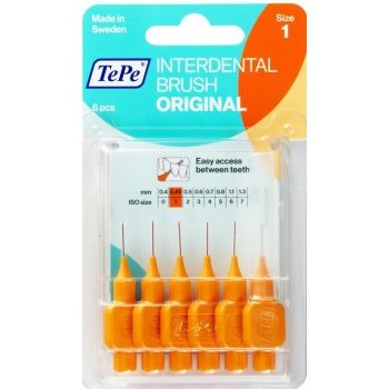 Міжзубні йоржики TePe Original 0.45 мм оранжеві 6 шт