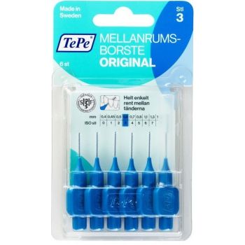 Міжзубні йоржики TePe Original 0.6 мм сині 6 шт