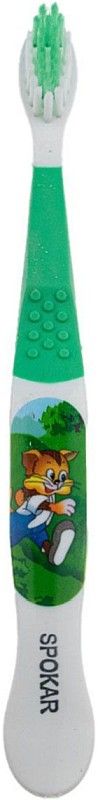 Дитяча зубна щітка Spokar Tommy М'яка з пісочним годинником Зелена (8593534341647_зеленая_с песочными часами)