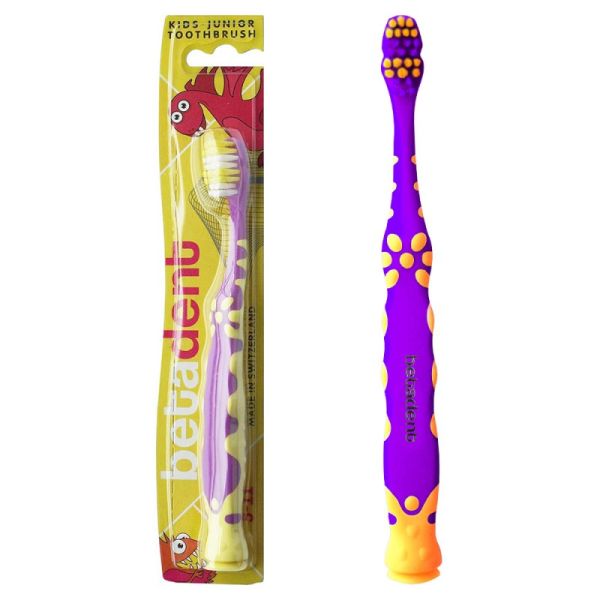 Дитяча зубна щітка Betadent kids-junior від 5 до 11 років фіолетова